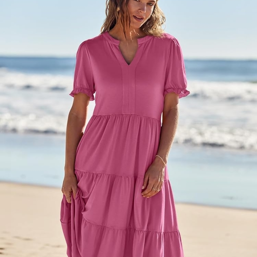 Pink Tiered Maxi Dress